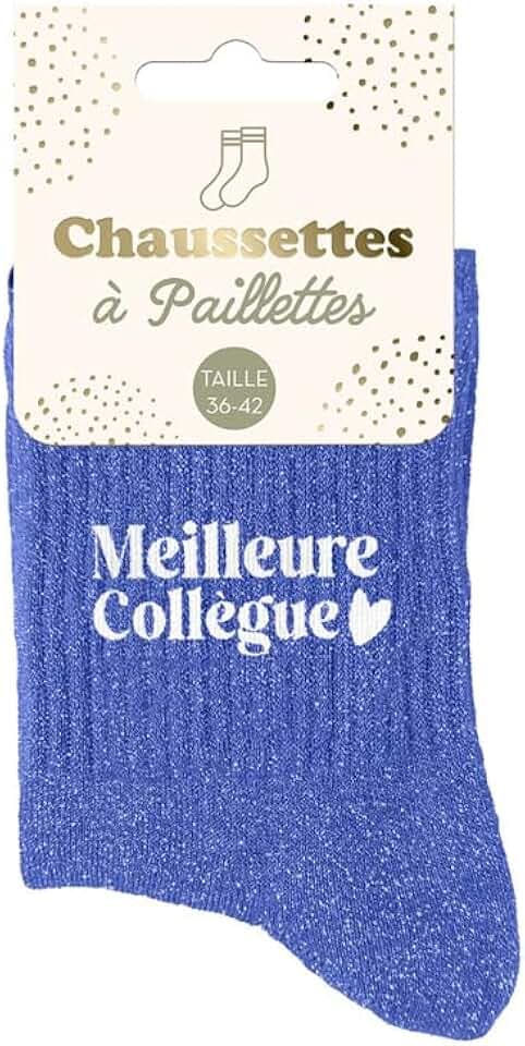 STC Chaussettes paillettes meilleure collegue