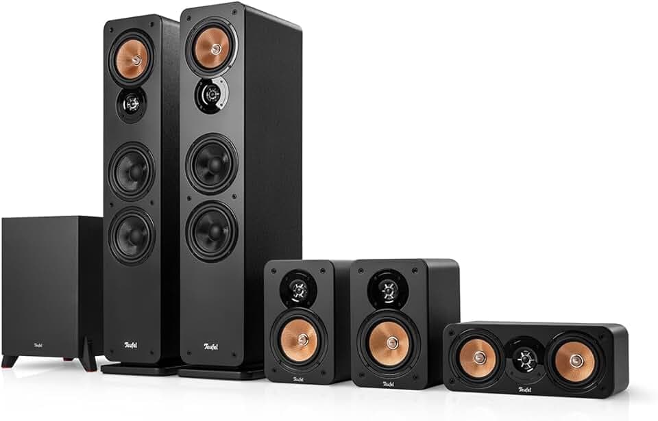 Teufel Ultima 40 Mk4 5.1 Système Audio - Système Home cinéma Surround avec Caisson de Basses Puissant, Bass-Reflex, Haut-Parleur médium en Kevlar - Noir