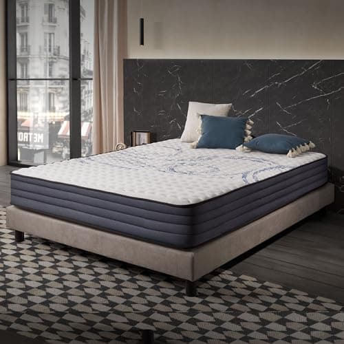 NATURALEX - Matelas PerfectSleep 140x190 cm - 26 cm - Hybride - Ressorts Ensachés - Soutien Mousse à mémoire + Blue Latex - Confort Mi-Ferme - Réversible - Couchage Indépendant - Fabriqué en Europe