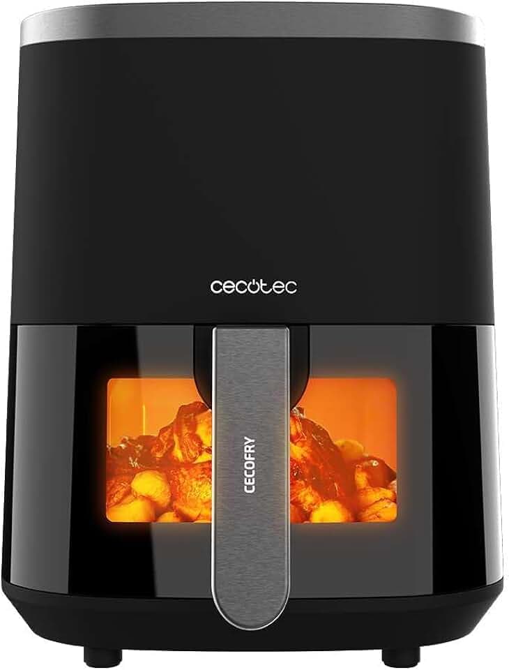 Cecotec Friteuse à Air sans Huile de 4 L avec Fenêtre Cecofry Fantastik Window 4000. Air Fryer. 1400 W, 9 Menus, Contrôle Tactile, Technologie PerfectCoo, 80-200ºC, Temps Ajustable