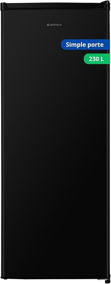 GEDTECH Refrigerateur simple porte GSP230BL Black - capacité 230L - Classe E
