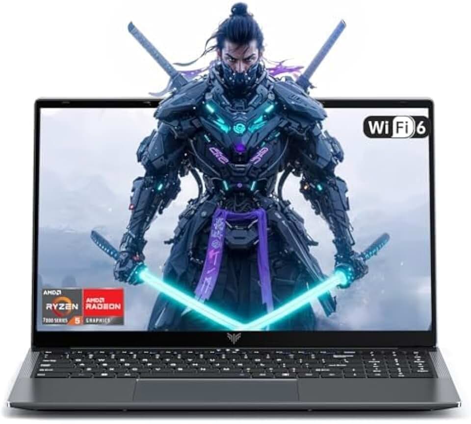 2026 Ordinateur Portable 15.6 Pouces, PC Portable Gamer ave Ryzen 7430U (jusqu'à 4.3GHz) 8C/16T, 16GB RAM DDR4*2 + 512GB SSD M.2, 1080 FHD, BT5.2, USB3.2, Type-C, HDMI, Rapide 65W, WiFi 6