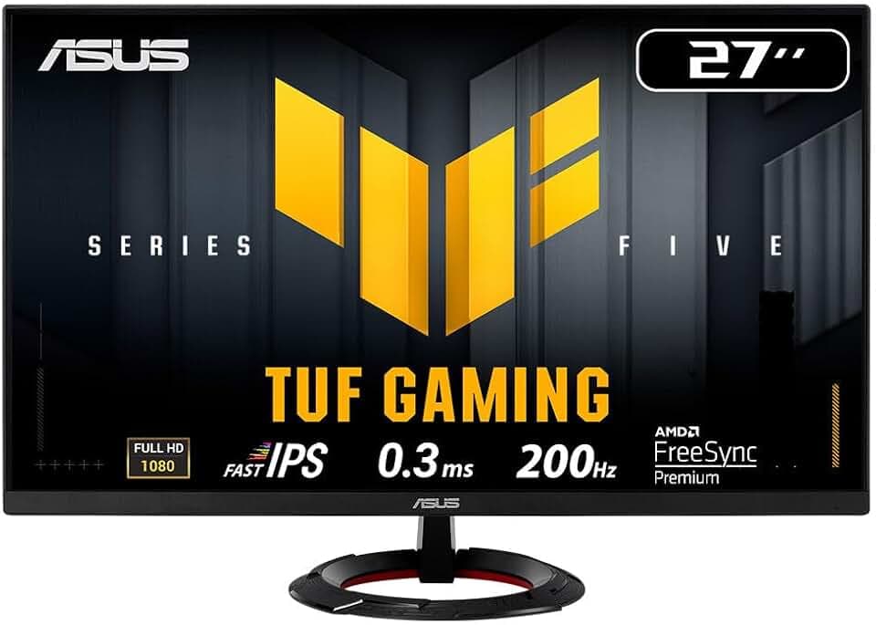 ASUS TUF Gaming VG279Q5R 27 Pouces 200Hz Écran PC Gamer Fast IPS | Full HD(1920x1080), 200Hz, Fast IPS, 0.3ms, Haut Parleur stéréo ELMB Sync