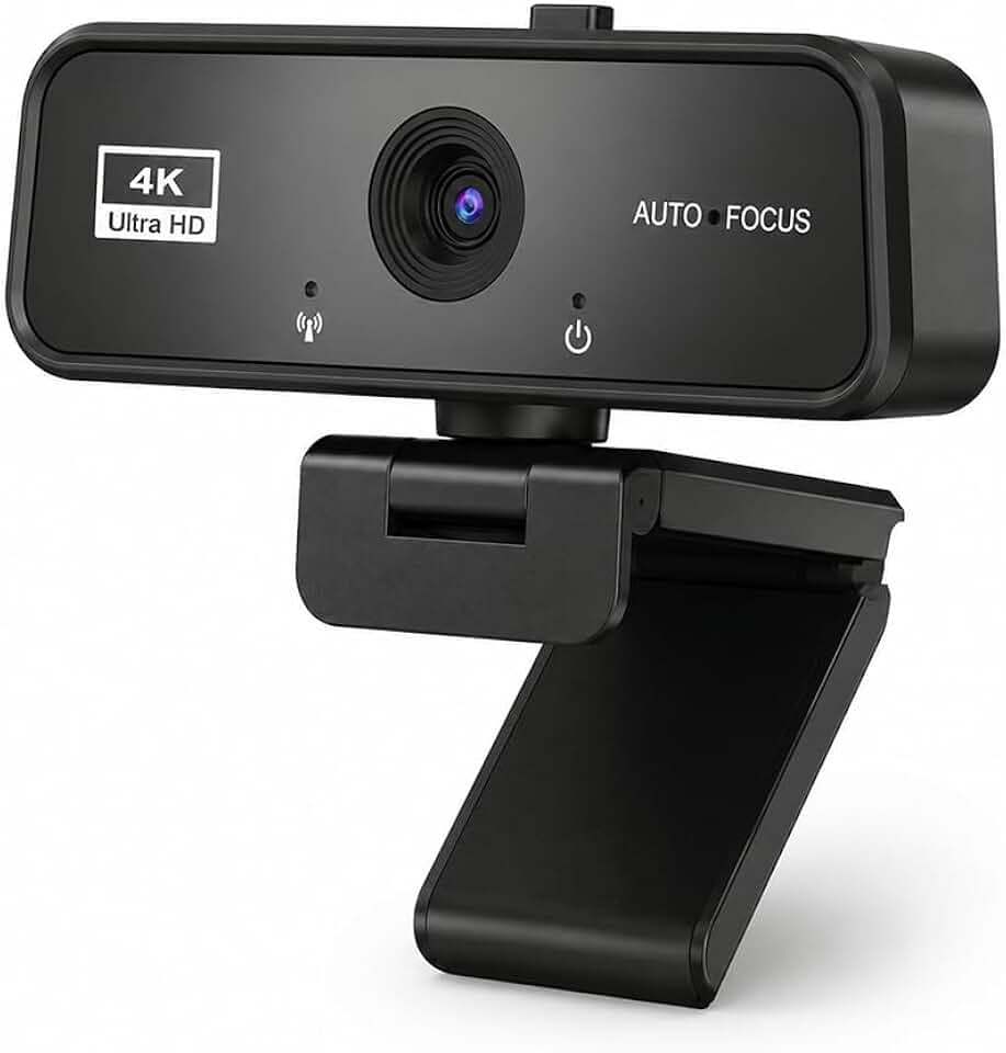 Webcam 4K UHD – Caméra de Streaming avec Microphone Anti-Bruit & Autofocus | Pour YouTube, Twitch, Zoom - Compatible Windows, Mac, Linux – Plug and Play