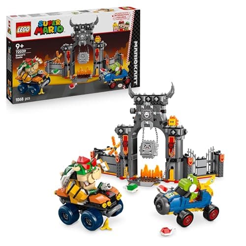 LEGO Super Mario : Mario Kart – Château de Bowser - Jouet Interactif avec 2 Voitures & 4 Figurines Dont Yoshi - Cadeau pour Garçon, Fille & Fan de Jeux Vidéo dès 9 Ans 72039