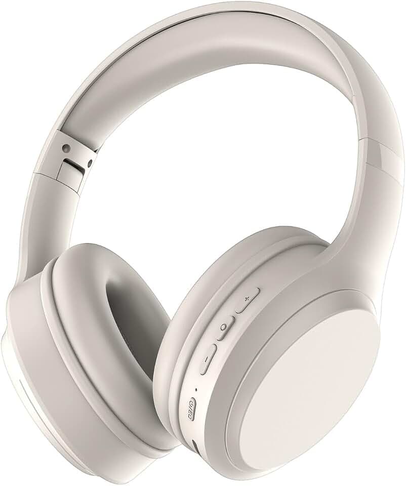 Casque sans fil Bluetooth avec microphone intégré autonomie de 82 heures | prise en charge de l'audio haute résolution, coussinets confortables, pliables et respirants, compatible avec les télépho