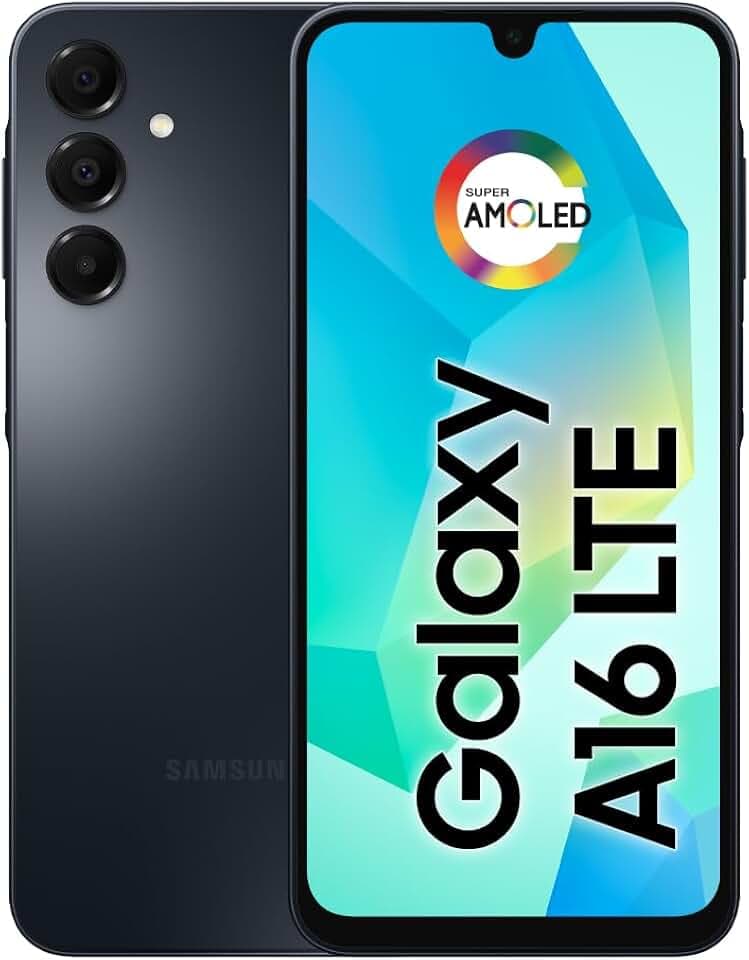 Samsung Galaxy A16 Téléphone Portable, 128 Go + 4 Go de RAM, Appareil Photo jusqu'à 50 MP, écran de 6,7", NFC, IP54, Batterie 5000 mAh – Noir