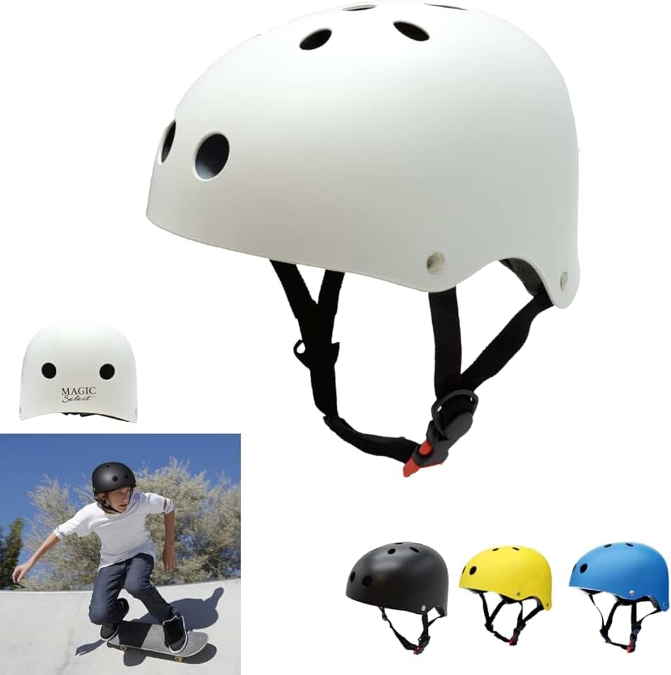 Casque pour patinage, scooter, vélo, trottinette. Casque de sport unisexe avec doublure amovible, coque en ABS + EPS, 11 aérations, sangle et roue de circonférence réglable.