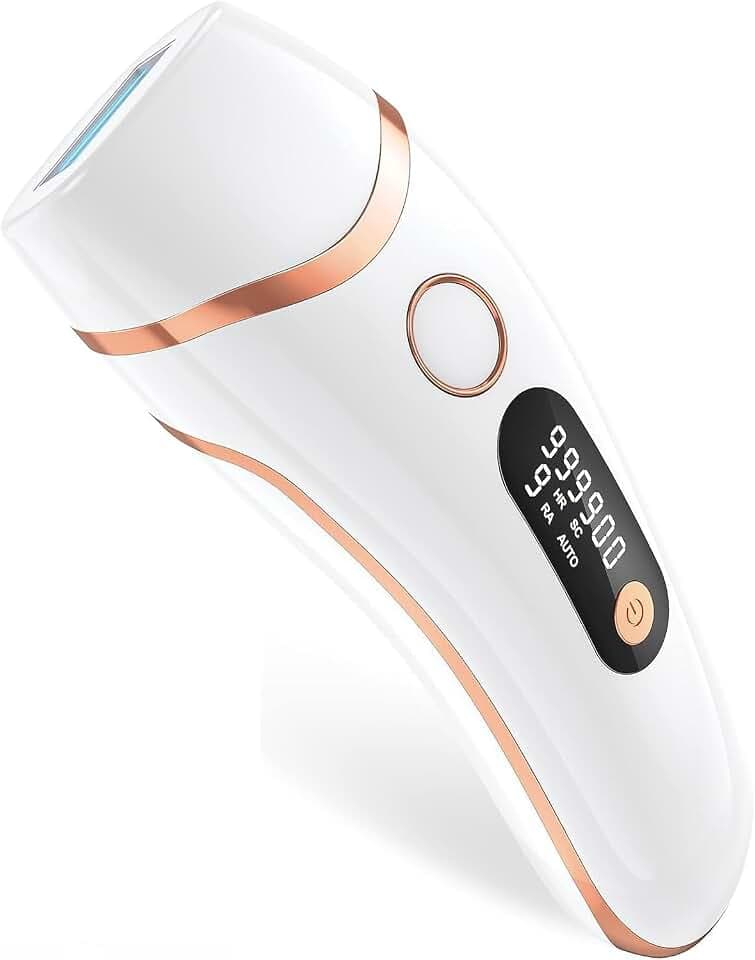 Haarlosy Épilateur Lumière Pulsée, IPL Épilateur Laser Definitive 999,999 Flashs, 2 Modes 9 Niveaux Énergie Laser Épilation Hair Removal pour Aisselles/Corps/Maillot, Salon à la Maison, IFE05