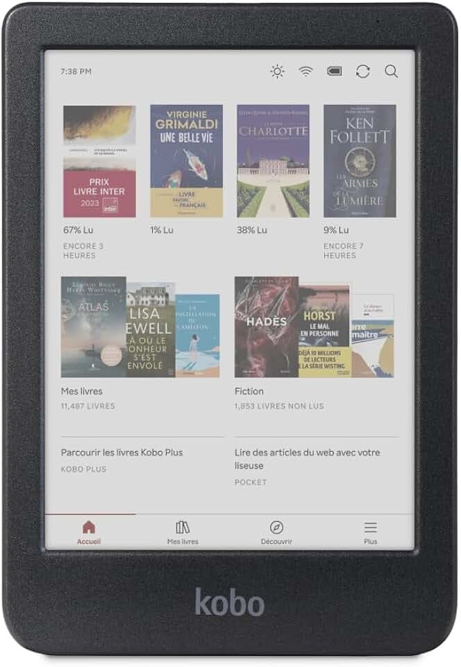Kobo Clara Colour | Liseuse eBook Couleur | Écran Couleur E Ink Kaleido™ 3 sans Reflets de 6" | Option Mode Sombre | Étanche | Livres Audio | 16 Go de Stockage | Noir