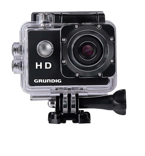 Grundig Camera Vlog - Caméra Sport 720P - Action Cam Résistant à l'eau - Caméra Embarquée - Angle de Vue 100° - Noir