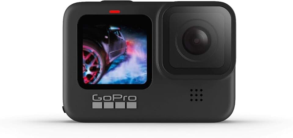 GoPro HERO9 Black Caméra d'action étanche avec écran LCD avant et écran tactile arrière, vidéo 5K Ultra HD, photos 20 MP, streaming en direct 1080p, webcam, stabilisation (reconditionnée)