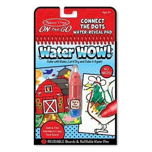 Melissa & Doug Water WOW! Livres de peinture magique de la ferme avec des stylos à eau, Livres de coloriage à l'eau pour enfants de 3 4 5 6 7, Jouets de voyage et packs d'activités pour tout-petits