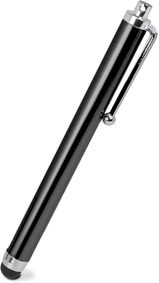 OcioDual Stylet Tactile pour écrans Tactiles, Noir, Touch Pen Compatible Smartphones, Tablettes, Moniteurs, Pointeur Capacitif Universel en Métal, Pointe en Caoutchouc, Anti Rayures