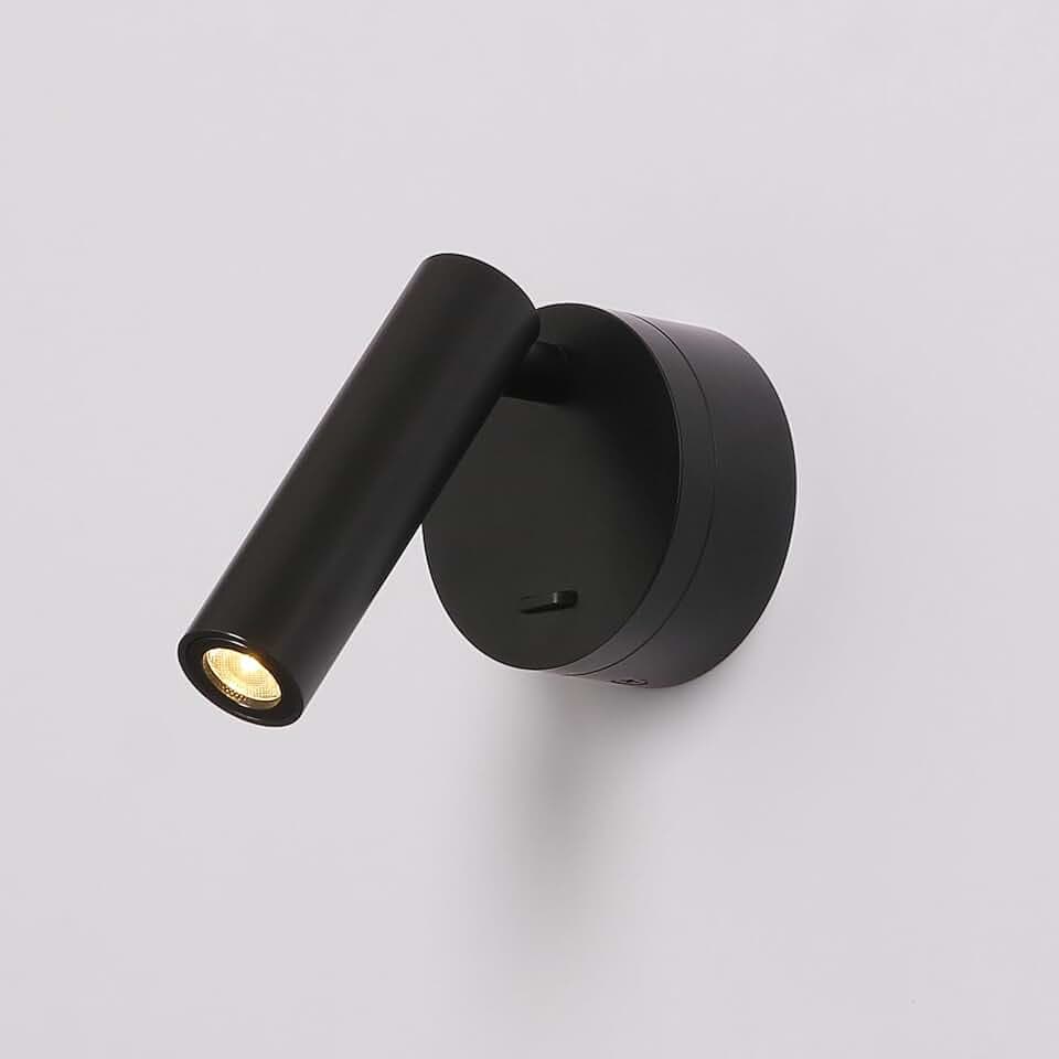 DAWALIGHT Applique Murale LED Interieur 3W 3000K Liseuse de Chevet avec Interrupteur Spot Réglable pour Chambre Salon Hôtel Lire, Aluminium, Noir