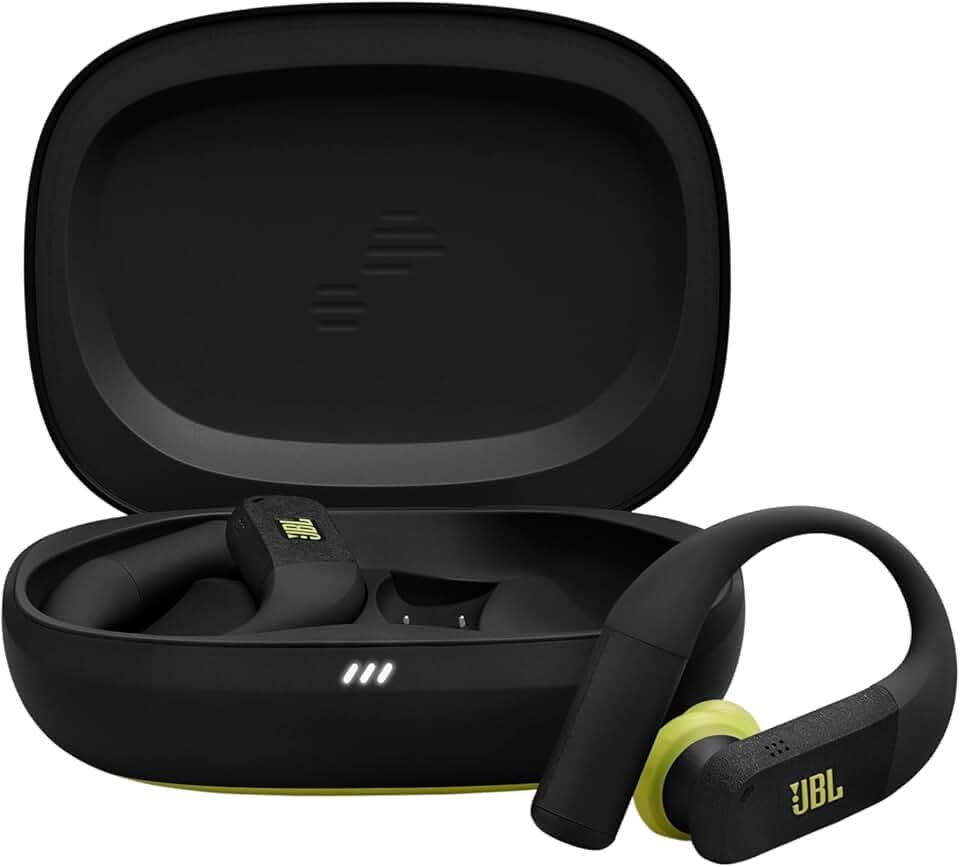 JBL Endurance Peak 4, Écouteurs de Sport à Oreilles Ouvertes, Noir/Citron