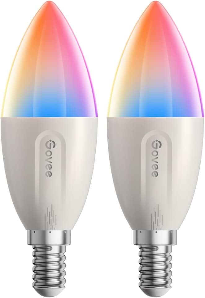 Govee Ampoule Connectée E14 RGBWW, 450 lm, 4.8W, lot de 2 | Compatible avec Matter, Alexa et Google Assistant,Contrôle de Groupe,16 Millions de Couleurs, 54 Ambiances
