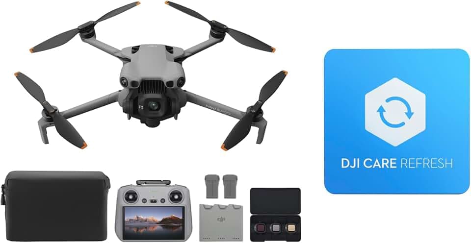 Bundle Fly More DJI Mini 5 Pro avec DJI RC 2 et 1 an de Care (activé automatiquement), Certifié C0, drone 4K pour débutants, drone avec caméra, CMOS 1 pouce, détection d'obstacles