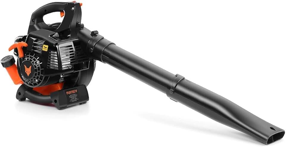 FUXTEC - Souffleur de Feuilles Thermique FX-LB126ECO Cylindrée 26cm3 Vitesse de l'air 60m/s Poids 4,5Kg Différents Embouts pour différentes Surfaces