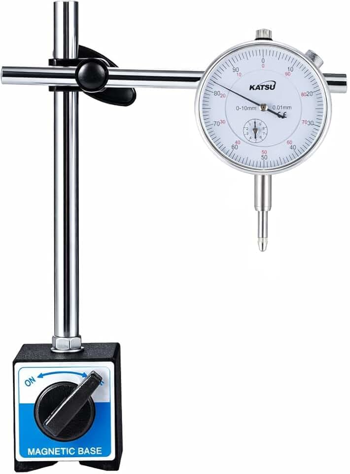 KATSU Tools Indicateur de test cadran jauge 0-10mm DTI avec base magnétique 40111963