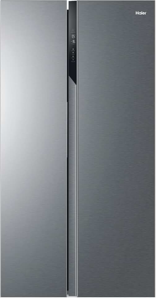 Haier - Réfrigérateur Américain - 2 Portes - Classe Énergétique E - Technologie Total No Frost Multi Air Flow - Inox - 337L + 191L (Congélateur) - 177,5 x 90,8 x 64,7 cm - Modèle HSR3918ENPG