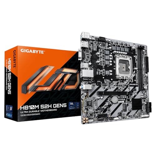 GIGABYTE H810M S2H GEN5 Carte Mère – Processeurs Intel Core Ultra (Série 2), VRM 4+1+2 Phases, Jusqu’à 6400 MHz DDR5, 1× M.2 PCIe 4.0, LAN 1 GbE, USB 3.2 Gen 1