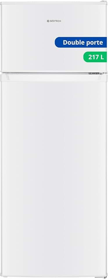 GEDTECH Refrigerateur congelateur haut - GE217DP Blanc - capacité 217L - Classe E