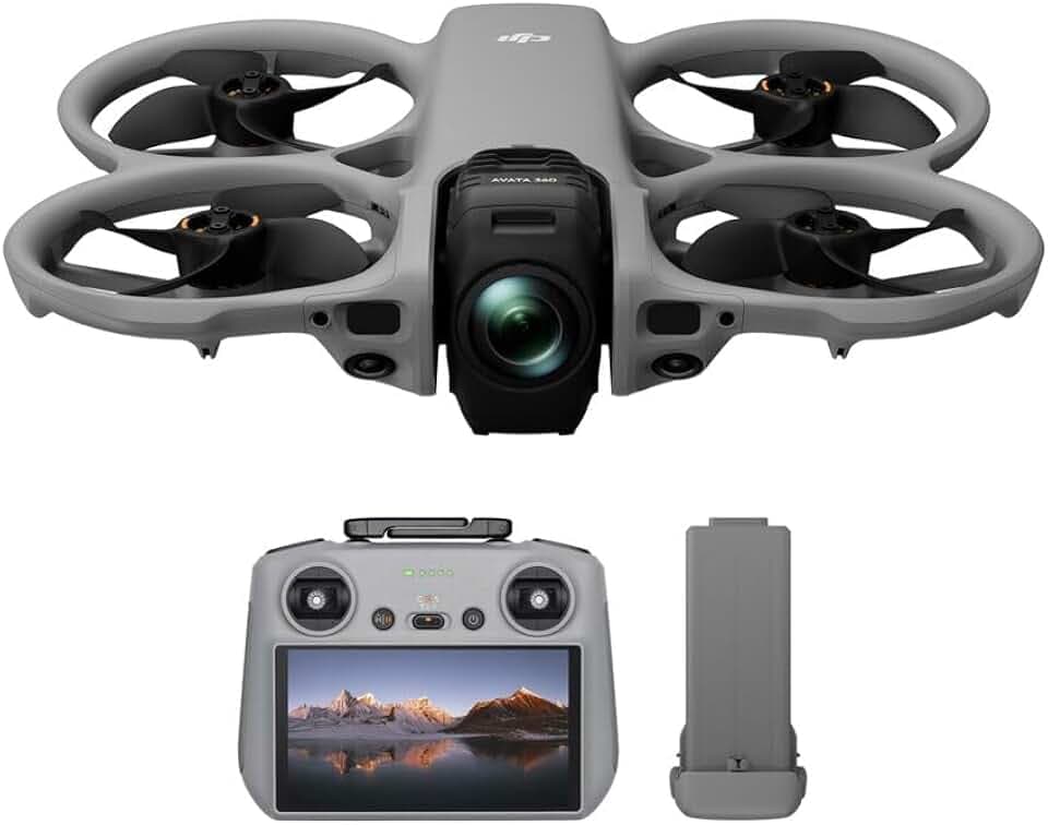 DJI Avata 360 (RC 2), drone caméra 360° 8K | Imagerie 360° 1 pouce, 8K/60 ips HDR, détection obstacles omnidirectionnelle, protection d'hélices, prises de vue aériennes