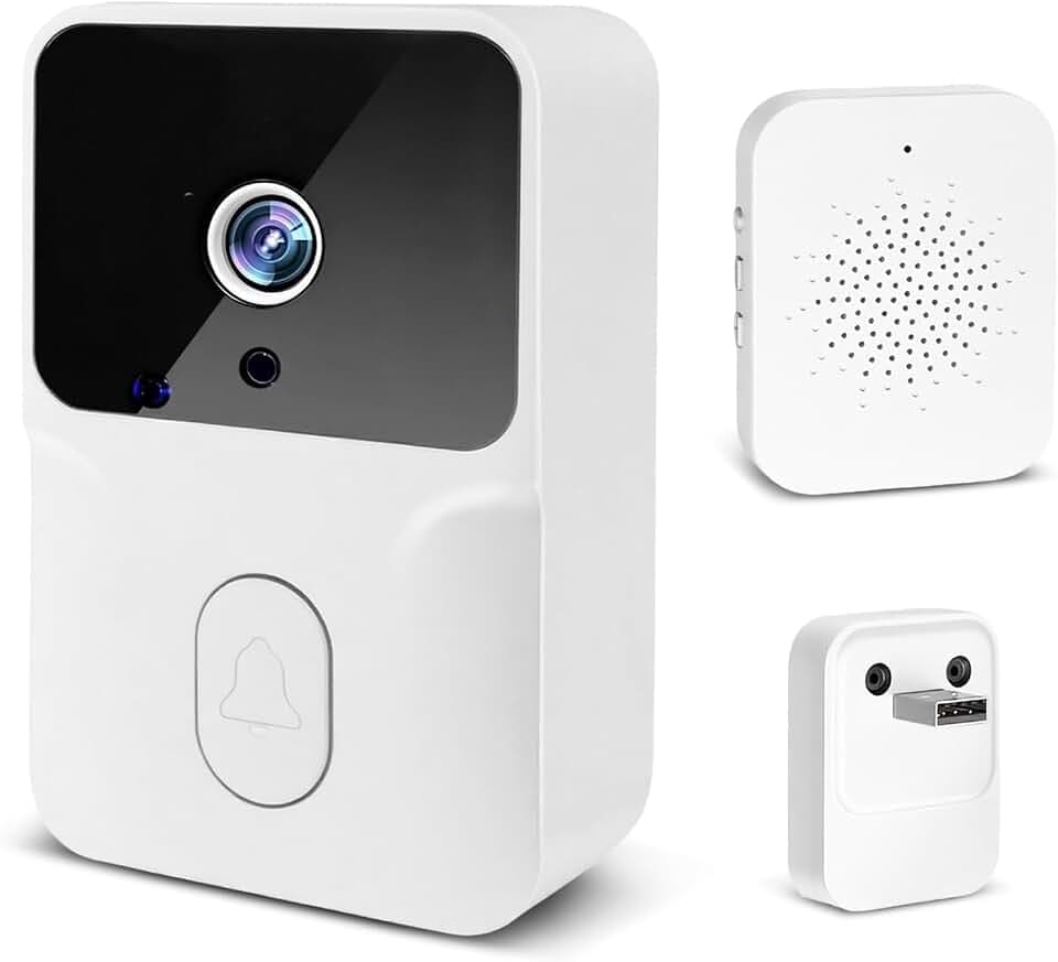 Générique Sonnette sans Fil avec caméra, Sonnette caméra1080p,Surveillance de Vision Nocturne HD,interphone à Domicile,Support de sécurité Intelligent,Sonnette vidéo WiFi pour appels vocaux