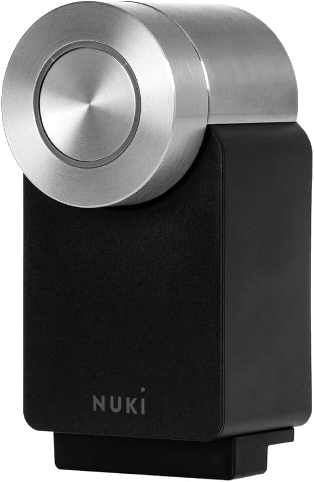 Nuki Smart Lock Pro (4è génération), Serrure Smart avec avec Wi-FI et Matter pour accès à Distance, la Serrure électronique transforme Votre Smartphone en clé, avec Power Pack, Noir