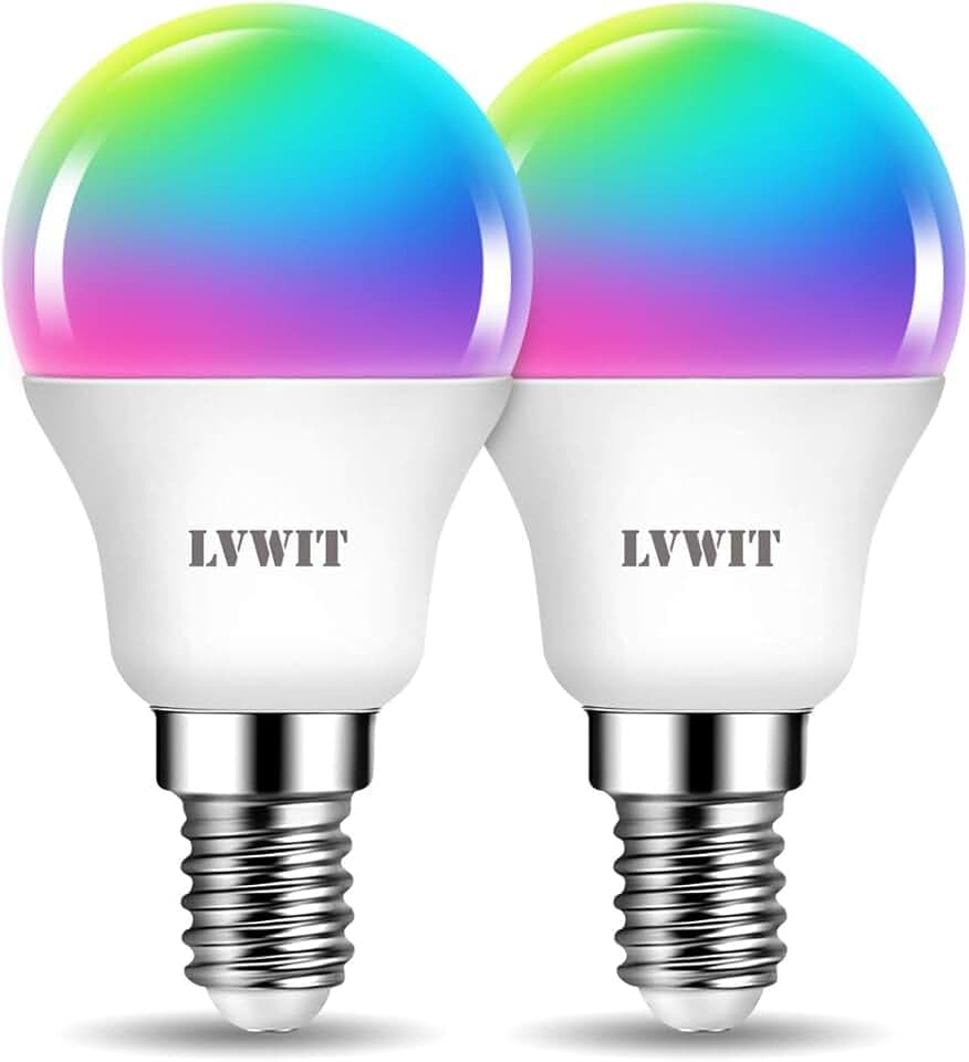 LVWIT 4.9W Ampoule Connectée E14, Smart G45 Ampoule LED Avec WIFI 470LM, Compatible avec Alexa et Google Assistant, Remplace 40W Ampoule Incandescent, Lot de 2