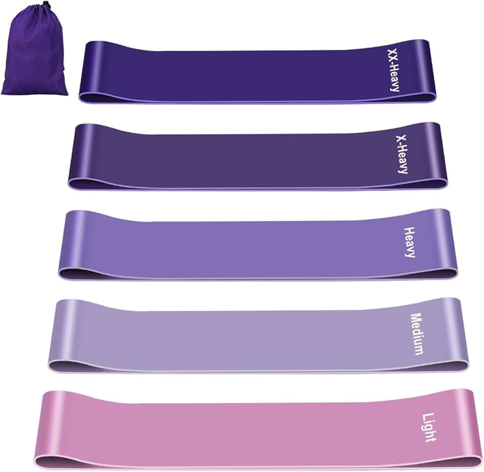 Fokky Élastique Musculation[Lot de 5], Bande Elastique Musculation avec 5 Niveaux de Force, Elastique Sport pour Fitness Pilates Yoga -Bande de Resistance Musculation avec Sac de Rangement
