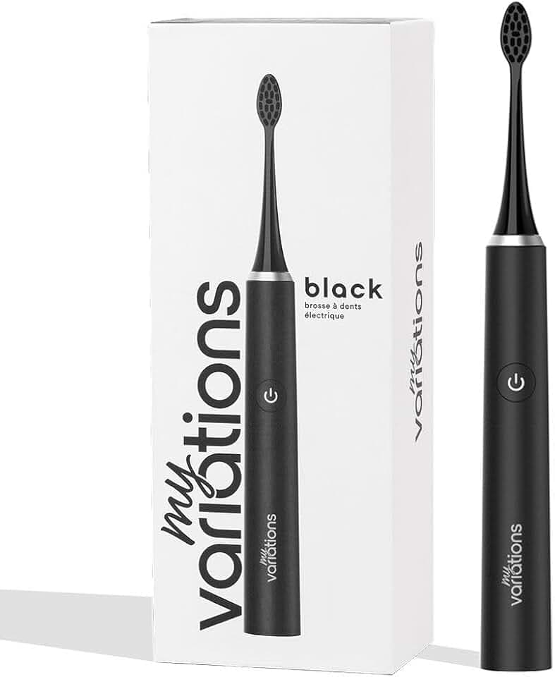My Variations ® - Brosse à Dents Électrique - Technologie Sonique - 1 Mois d'Autonomie - 5 Modes de Brossage - Minuteur de 2 Min Intégré - Recommandé par les Dentistes - Chargement USB-C - Noire