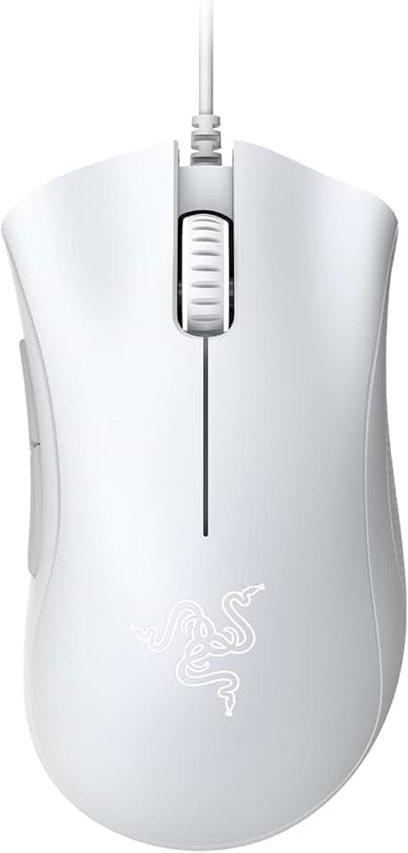 Razer DeathAdder Essential (2021) - Souris Gaming Filaire avec Capteur Optique de 6400 DPI (Design Ergonomique, 5 Boutons Programmables, Jusqu'à 10M de Clics) Blanc