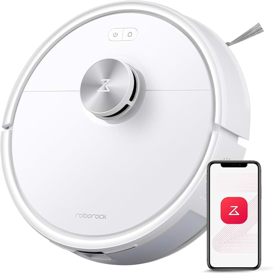 roborock Q7 M5 Aspirateur Robot Laveur 10 000 Pa, Double Conception Anti-Enchevêtrement, Durée de Nettoyage Prolongée, Navigation Intelligente avec LiDAR Précis, APP, Blanc