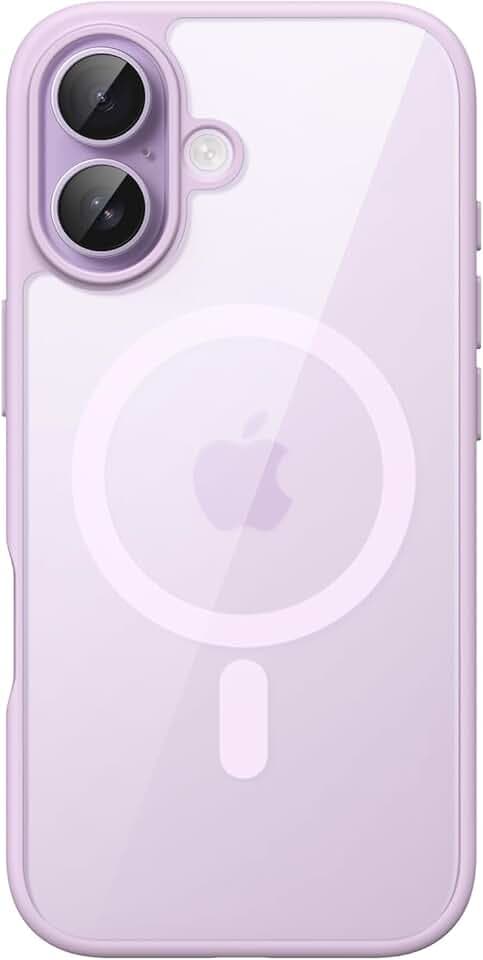 JETech Coque Magnétique pour iPhone 17 6,3 Pouces Compatible avec MagSafe, Étui Housse Antichoc Bumper, Cadre en TPU Mat de Couleur Unie, Dos Transparent Anti-Rayures (Lavande)
