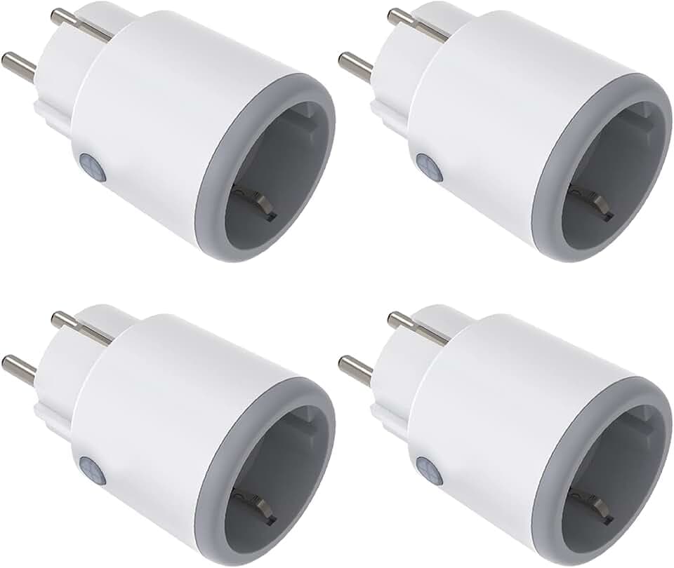 Zigbee Prise Connectée Alexa, Prises Connectée 16A avec Mesure Actuelle, Prise Intelligente 3680W avec Télécommande/Contrôle Vocal, Programmable Smart Plug Compatible Alexa Google Home 4 Pack