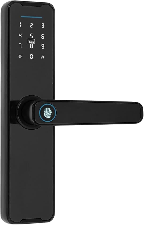 Serrure de porte avec empreinte digitale, Smart Lock, contrôle de l'application mobile, serrure à empreinte digitale avec code numérique, cartes, clés, ouvre-porte pour la maison
