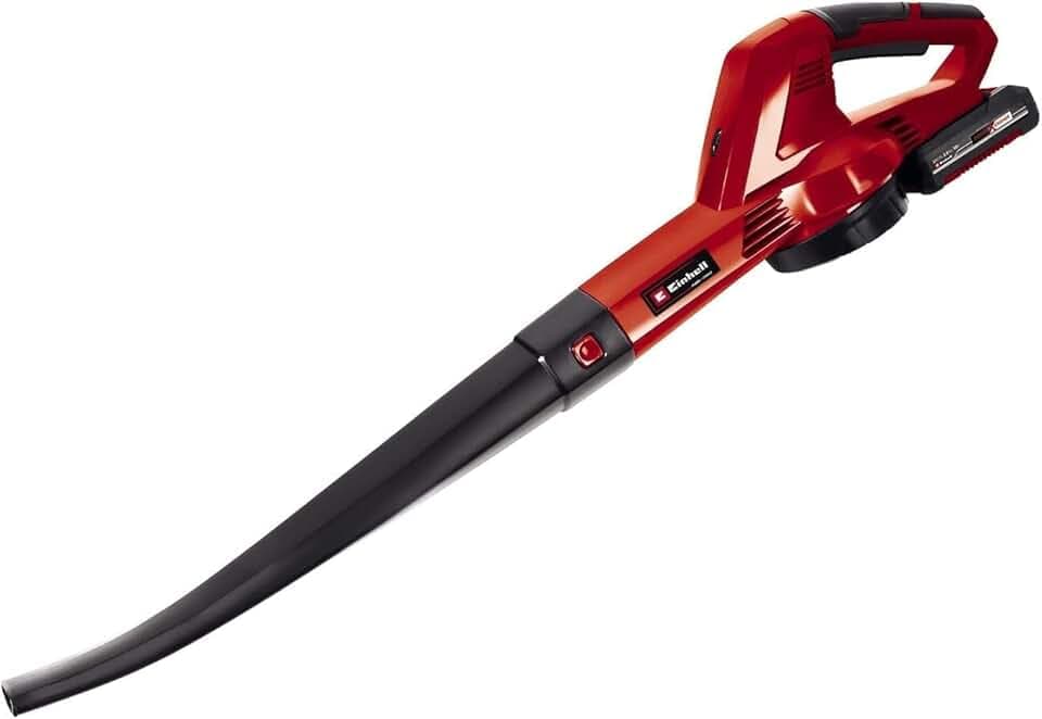 Einhell Souffleur sans Fil sur Batterie GC-CL 18 Li E Kit - Power X-Change (18 V, Autonomie 240 Min, Régime 12.000 TRS/Min, Souffle d'air 210 km/h) Livré avec Batterie 2,0 Ah et Un Chargeur