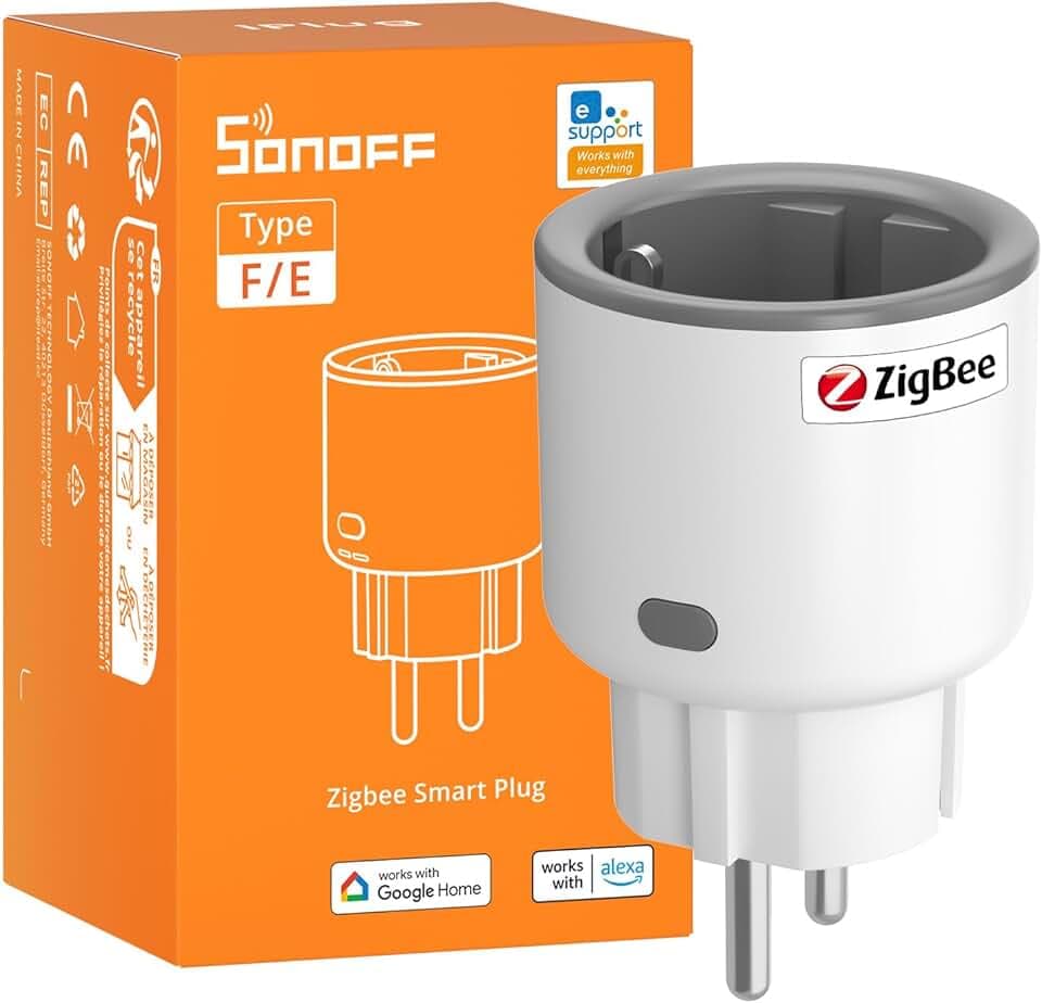SONOFF S60ZBTPF Zigbee Smart Plug (Requires Zigbee Gateway) – Remote Control, Energy Monitoring, Timer Schedules, Overload Protection, Zigbee Repeater, Compatible with eWeLink App