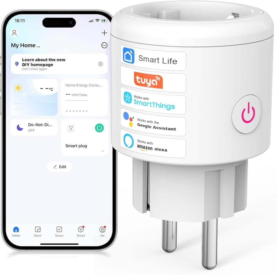 SURFOU Prise Connectée Minuteur Programmable WiFi, Programmateur Prise Électrique, Compatible avec Alexa, Google Home et SmartThings, Commande Vocale, Contrôle à Distance par APP Smart Life