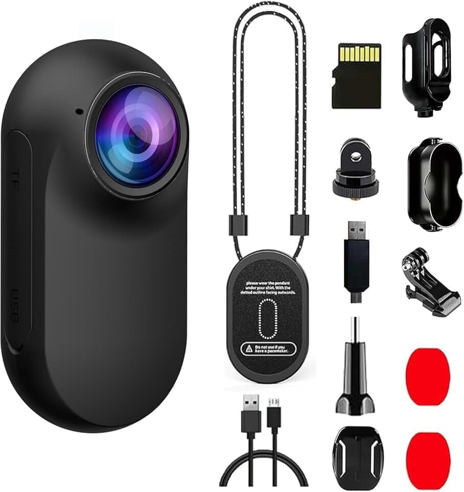 Mini Caméra Sport Magnétique Portable pour Moto Vélo Vlog（Noir mat,16G） | Mini Body Cam POVLégère, Idéale pour Capturer vos Moments sur Moto, Vélo, au Travail et en Voyage Camera portable