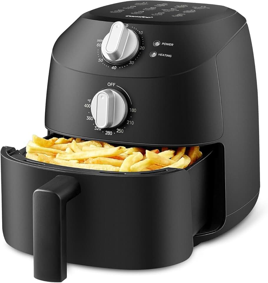 Midea Friteuse à air 2L Compacte, 1150 W, Friteuse sans huile, Friteuse à air chaud, arrêt automatique, Panier Lavable au Lave-vaisselle, sans BPA, noir