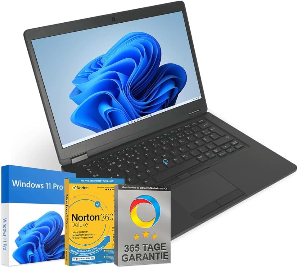 Dell Latitude 5480 14" Intel Core i5-7300U @ jusqu'à 3,5 GHz 8 Go 256 Go SSD Windows 11 Pro logiciel antivirus gratuit Webcam HDMI 365 jours garantie (reconditionné)