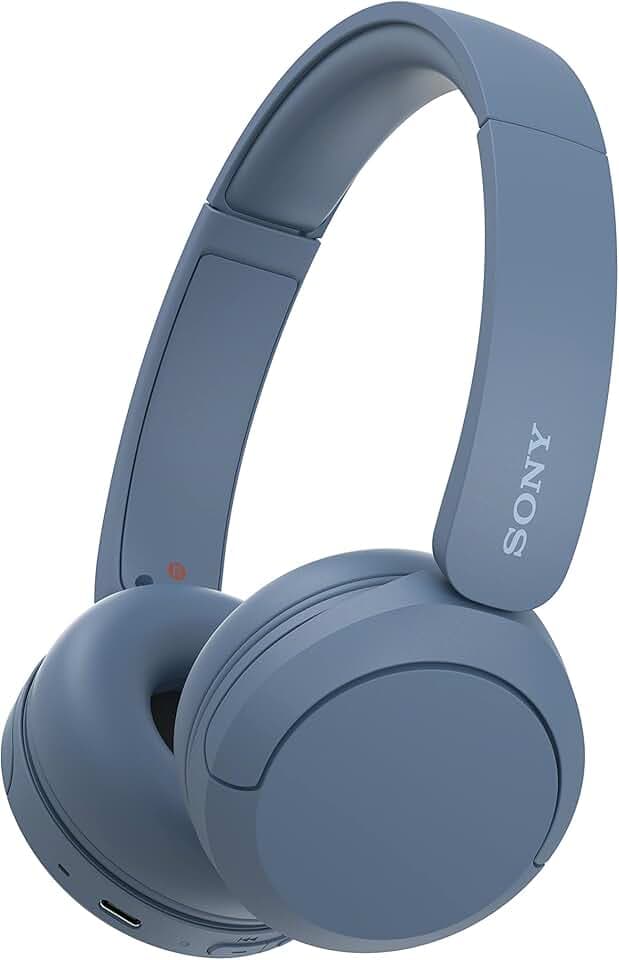 Sony WH-CH520 - Casque Bluetooth sans Fil, Multipoint, Micro intégré - jusqu'à 50 Heures d'autonomie et Charge Rapide - Bleu