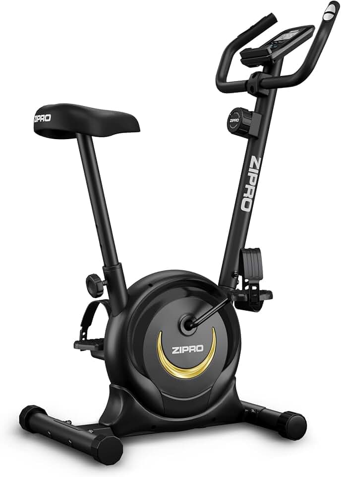 ZIPRO Vélo d'Appartement Adulte avec Résistance Magnétique à 8 Niveaux, Écran LCD, Support pour Téléphone et Selle Réglable, Velo d Appartement pour Cardio Training, Vélos Sportifs Portable (One S)
