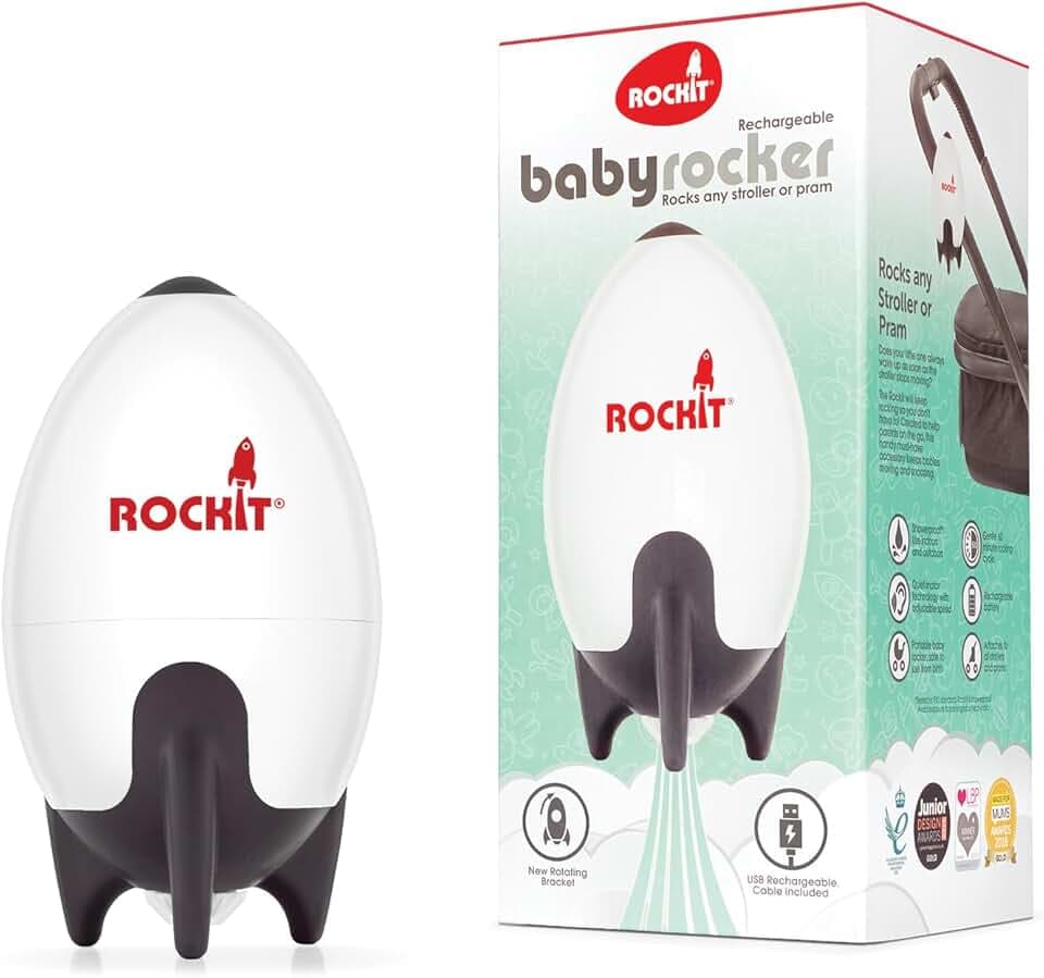 Berceur Rockit en version rechargeable. S'adapte à n'importe quelle poussette ou landau. Berce doucement votre bébé pour l’endormir.