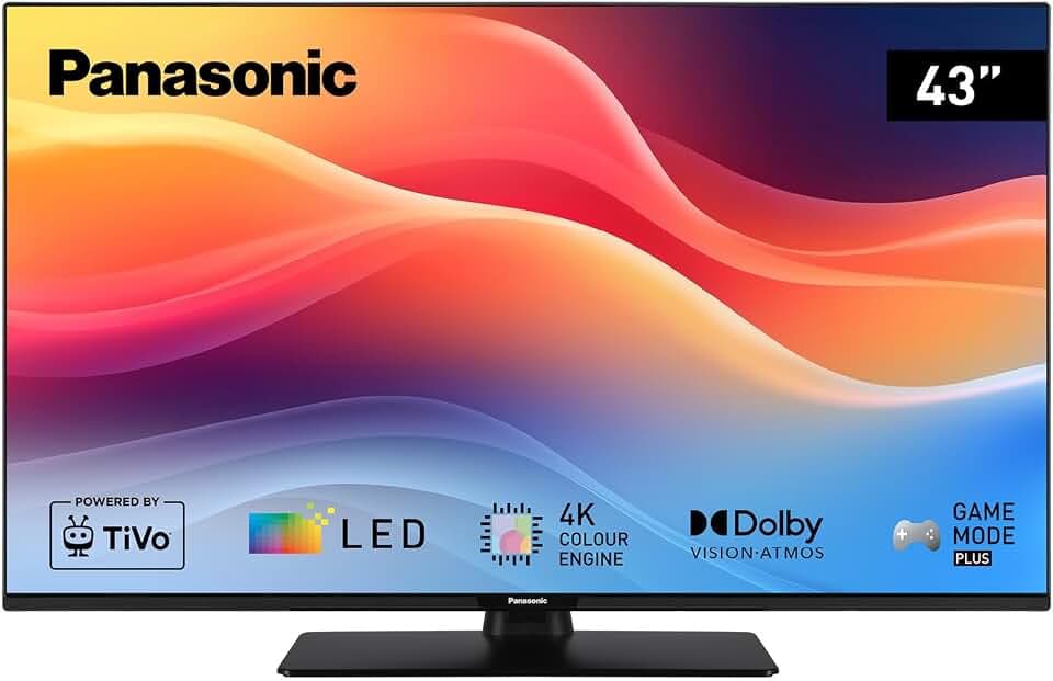 Panasonic TB-43W61AEZ, Série W61 43 Pouces, TV Smart LED 4K Ultra HD, 2025, TiVo, Dolby Vision & Atmos, Game Mode Plus, Alexa & Commande Google Voice, Noir | Dolby Vision & Atmos, Game Mode Plus, Alexa & Commande Google Voice, Téléviseur Intelligent, Série W61