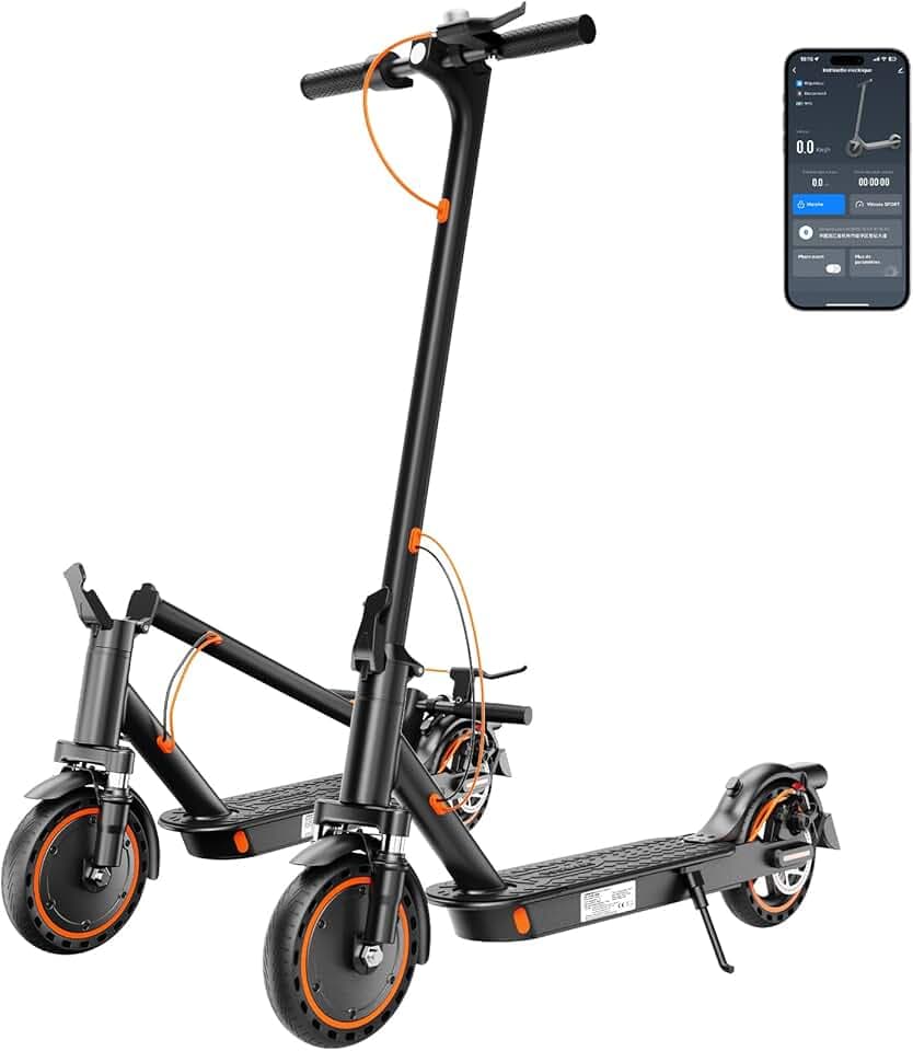 TODIMART T3 Trottinette Electrique Adulte antivol Ultra Legere, Moteur 350W/25KM/H Autonomie 35KM Batterie 36V 7.8Ah,Trotinette électrique Adulte Pliable pneus nid d'abeille increvables, Charge 120kg