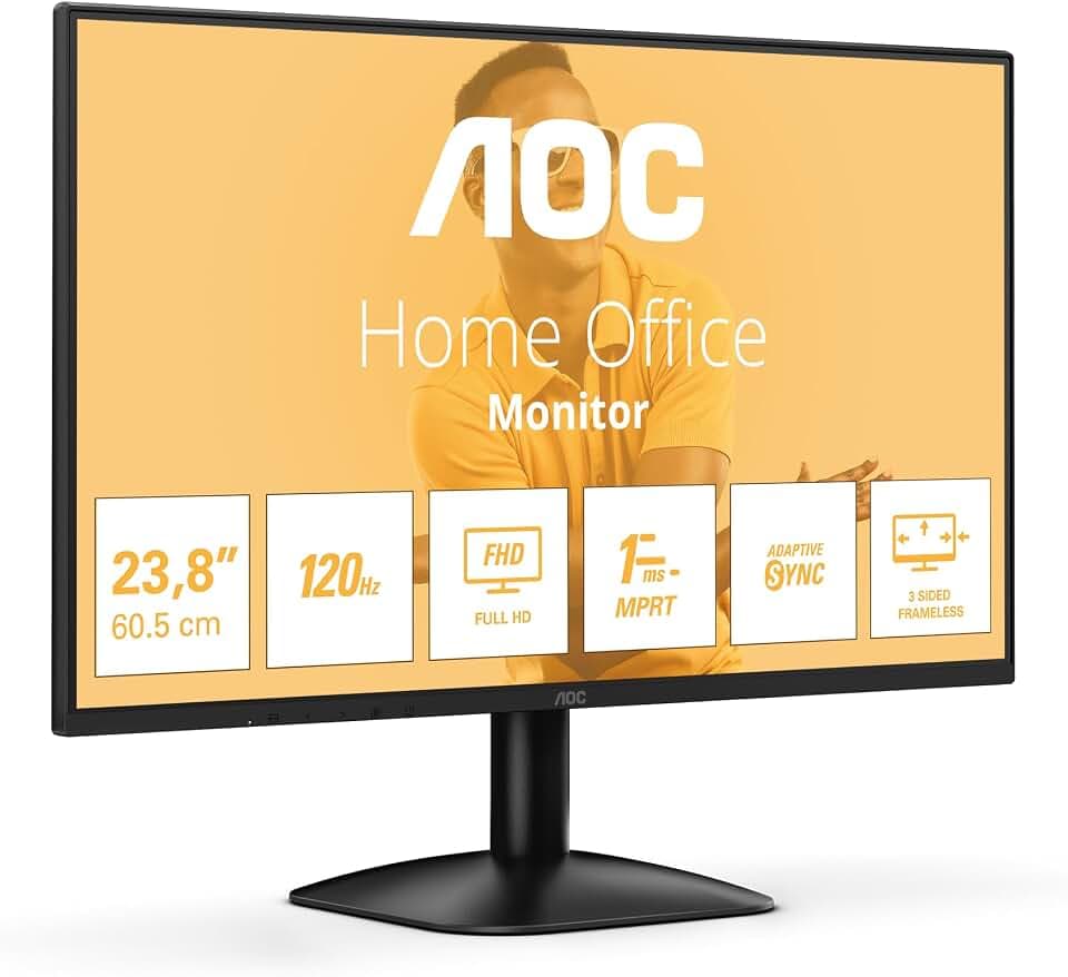 AOC Moniteur 24B31H 24 Pouce 120Hz IPS Dalle, 4ms GtG, (1920x1080 HDMI 1x 1.4) Noir